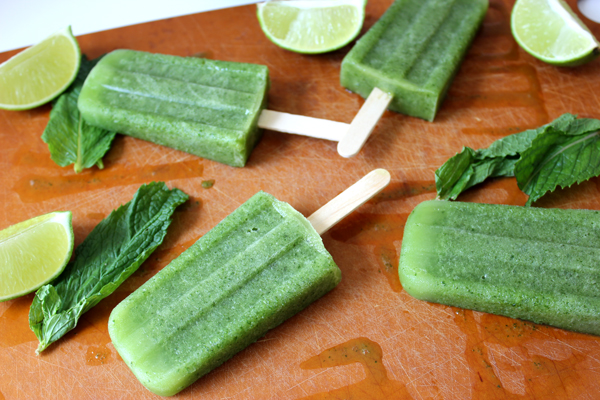 melon pops with fresh mint, cilantro and lime | via withach.com 